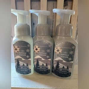 (3) Bath & Body Works VANILLA ICICLES Gentle Foaming Hand Soap 8.75oz NEW Lot
